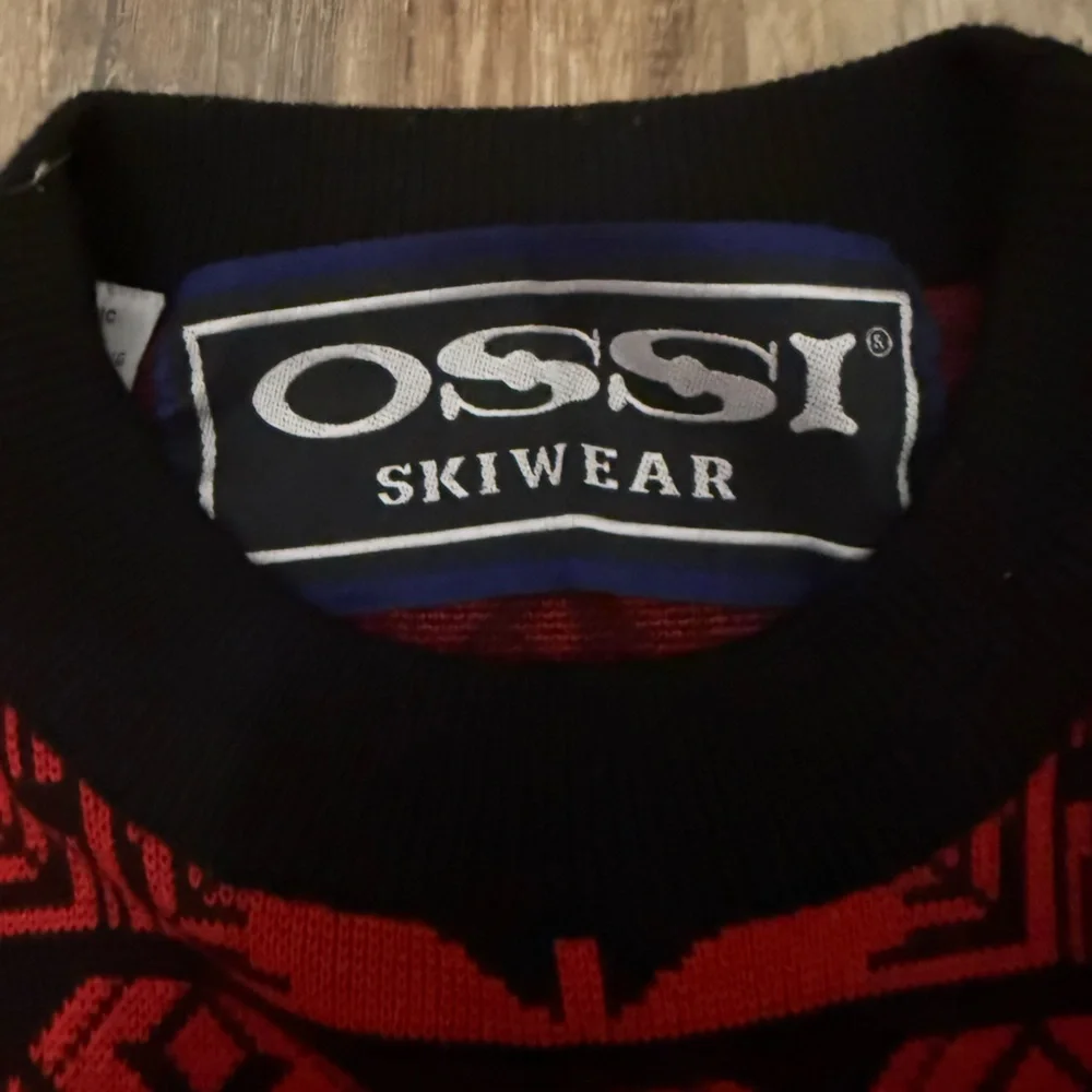 Vintage Ossi Skiwear Men’s Geometric Wool Blend Sweater